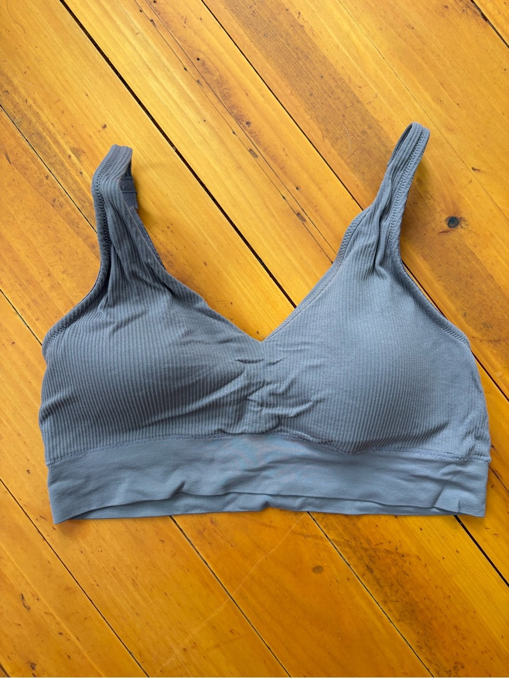 Jockey Seamless Ribbed Wireless Bralette - Gray